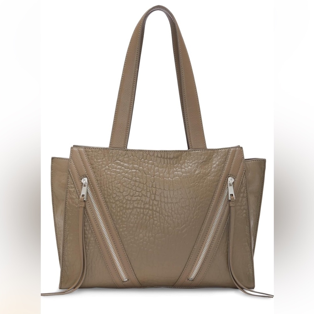 Vince Camuto Wayhn Leather Tote Morel New